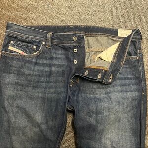 Diesel Safado Mens Regular Slim Straight Jeans 40x30 Blue Wash 0RUS6 Whiskering